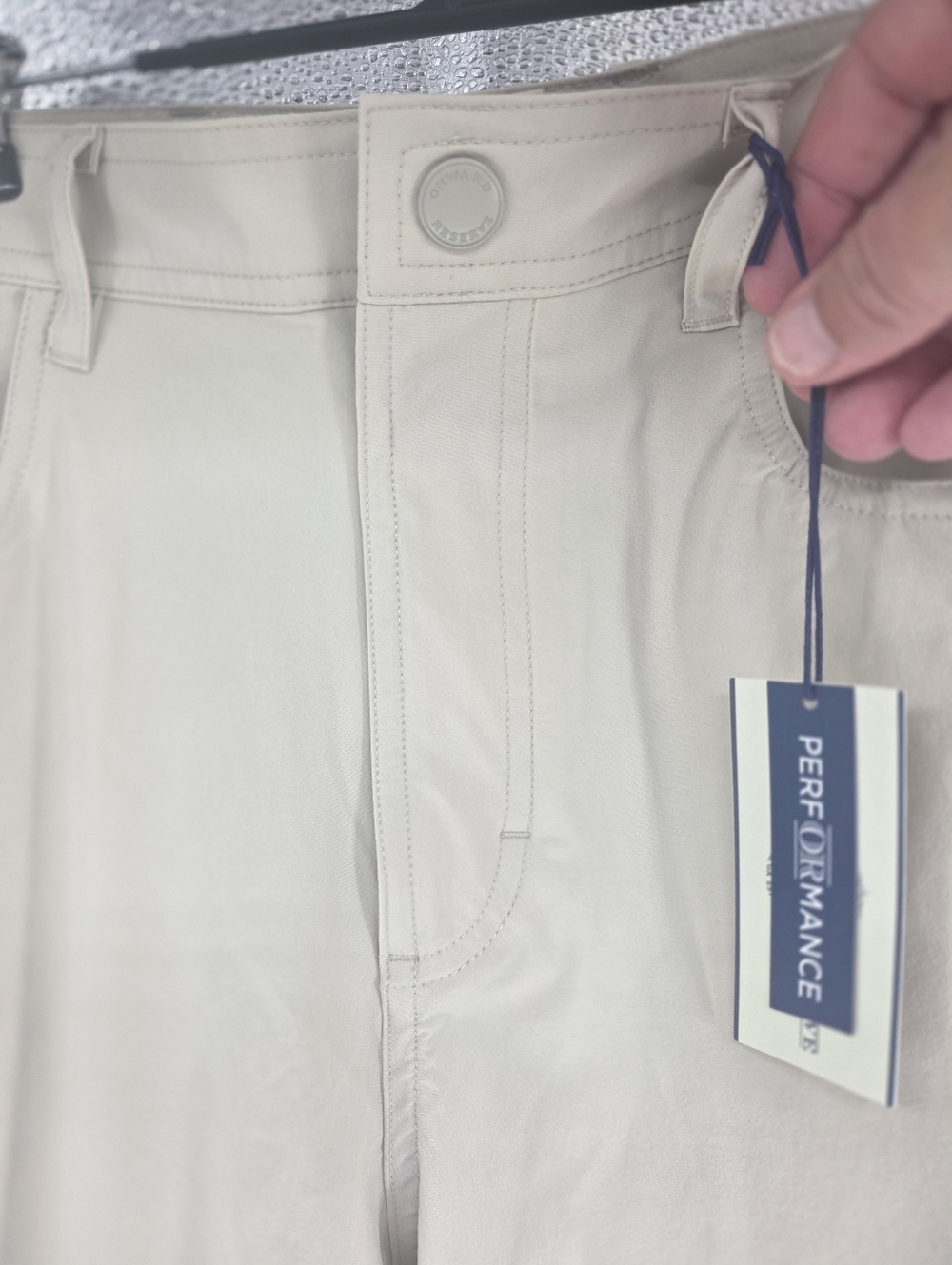 NWT Onward Reserve Crenshaw Performance Five Pocket Pants - Stone  36x30 $145